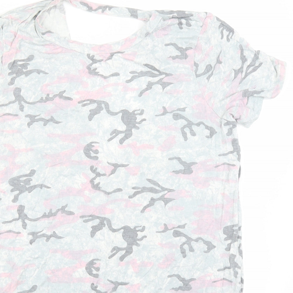 New Look Womens Grey Camouflage  Basic T-Shirt Size 10