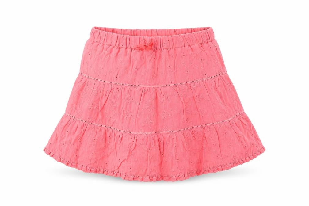 Front view of George girls’ pink flare skirt, size 3-6, months