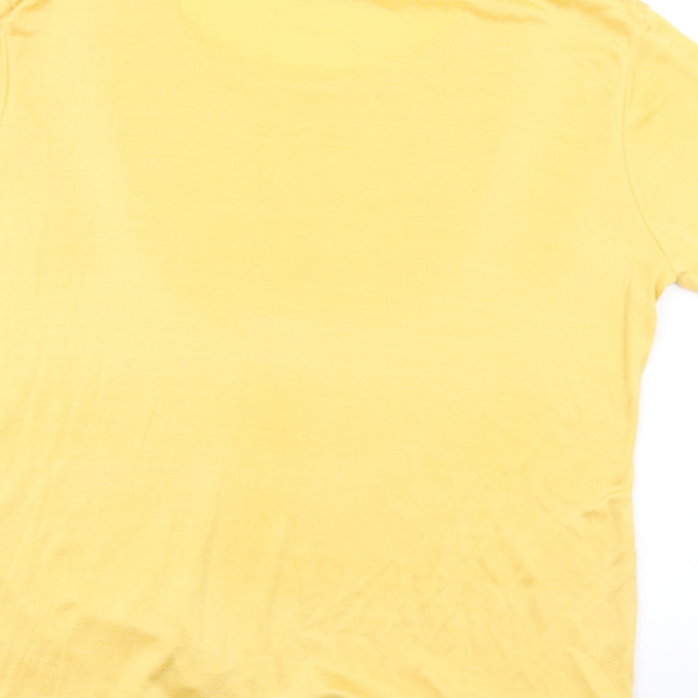 ELVI Womens Yellow   Basic T-Shirt Size M
