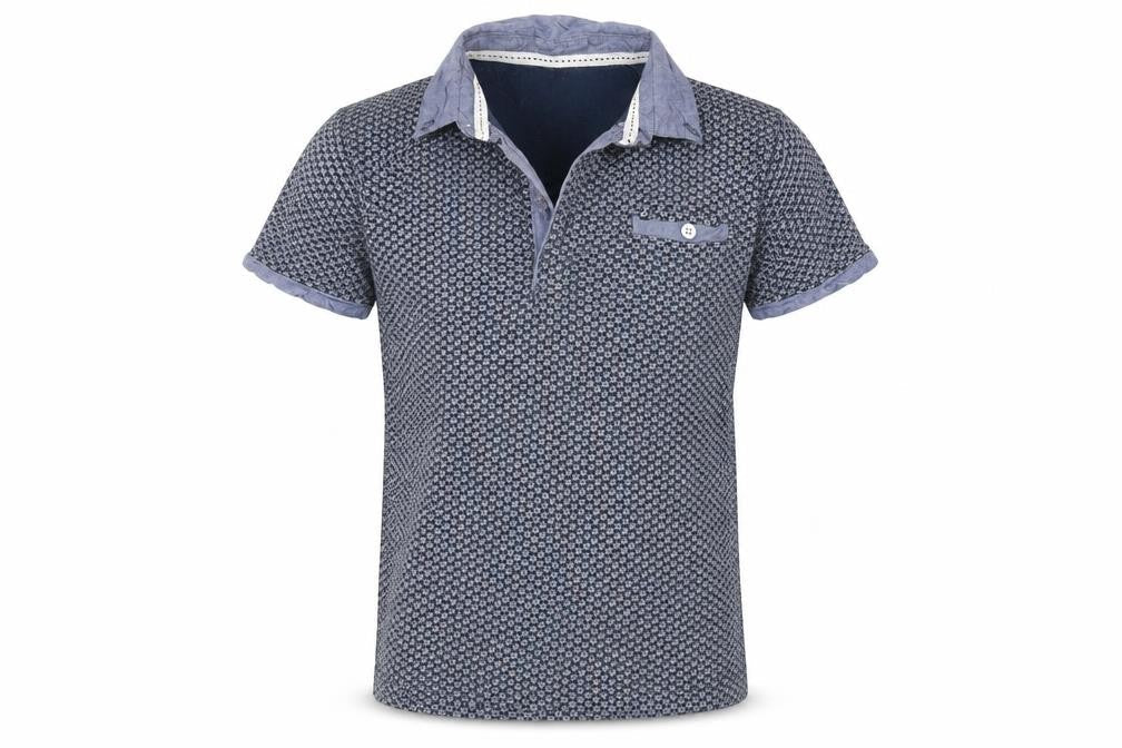 Front view of Rebel girls’ blue basic polo, size 8-9, years