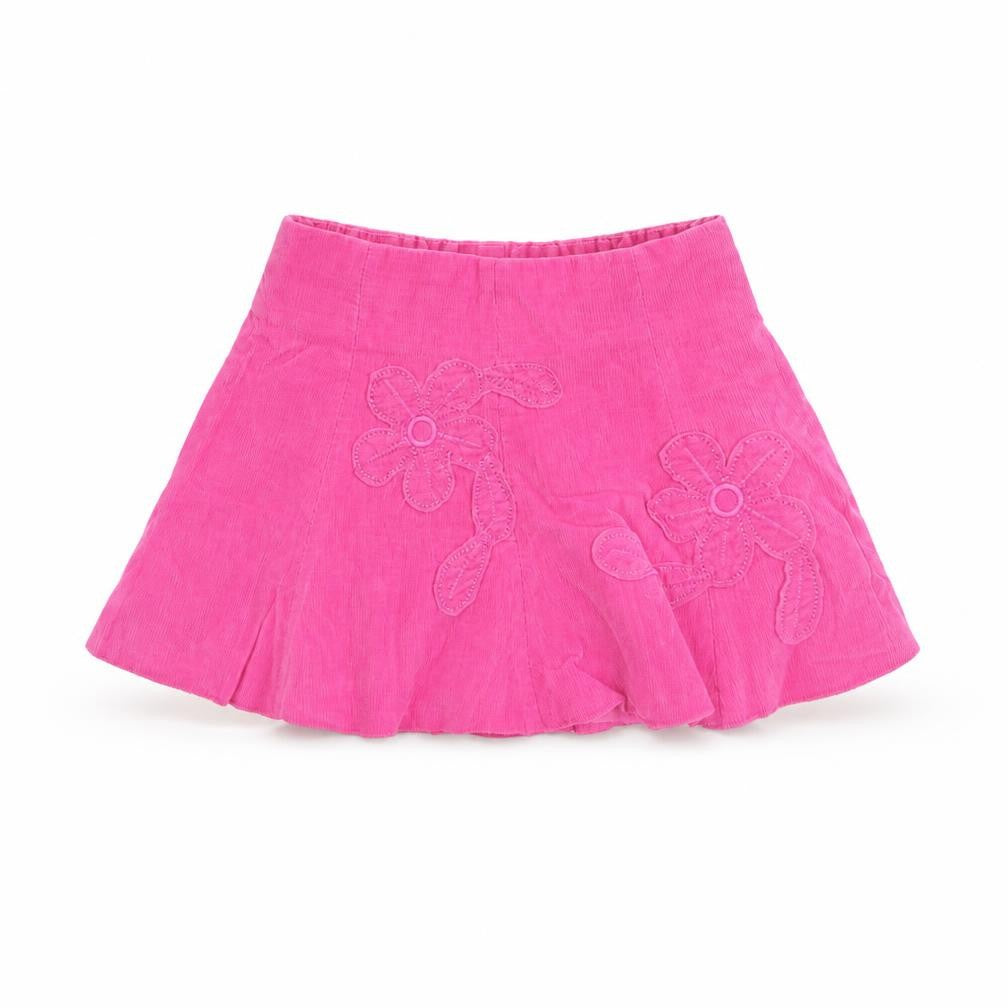 Front view of Early Days girls’ pink a-line skirt, size 6-9, months