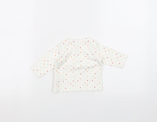 Marks and Spencer Baby White Polka Dot  Pullover Jumper Size 0-3 Months