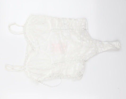 Preworn Womens White   Cropped Blouse Size 12