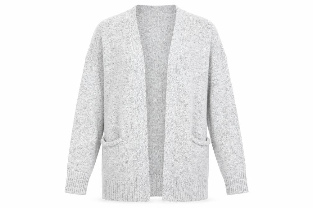 Front view of Divided women’s grey cardigan jumper, size M
