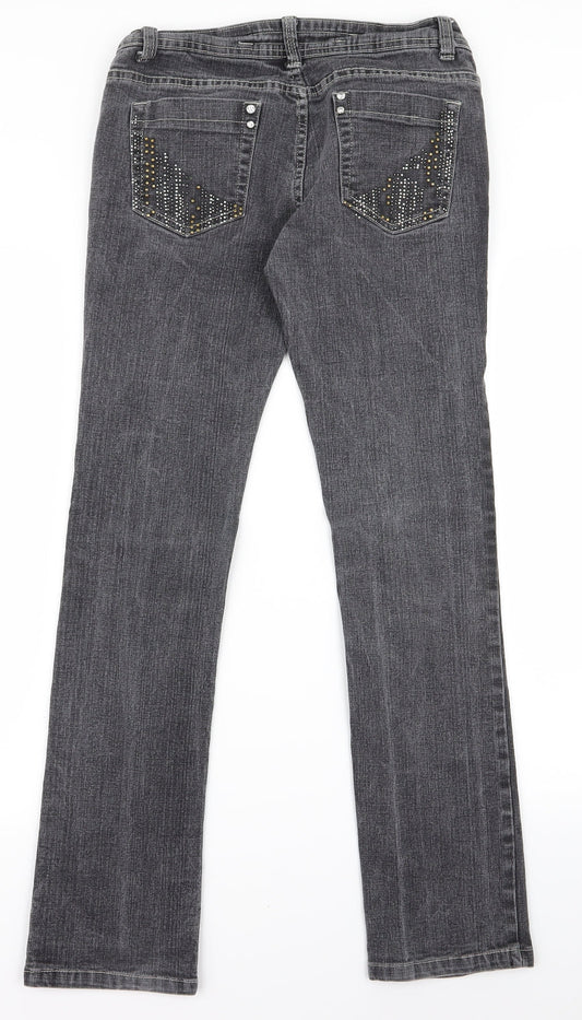 chickster Womens Grey   Tapered Jeans Size 8 L29 in