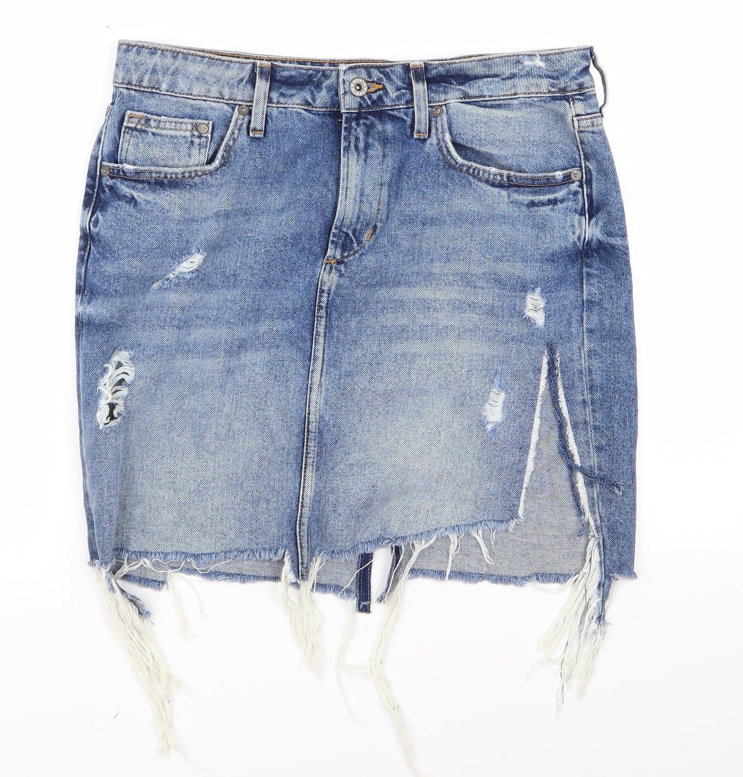 Preworn Womens Blue  Denim Straight & Pencil Set Size 40