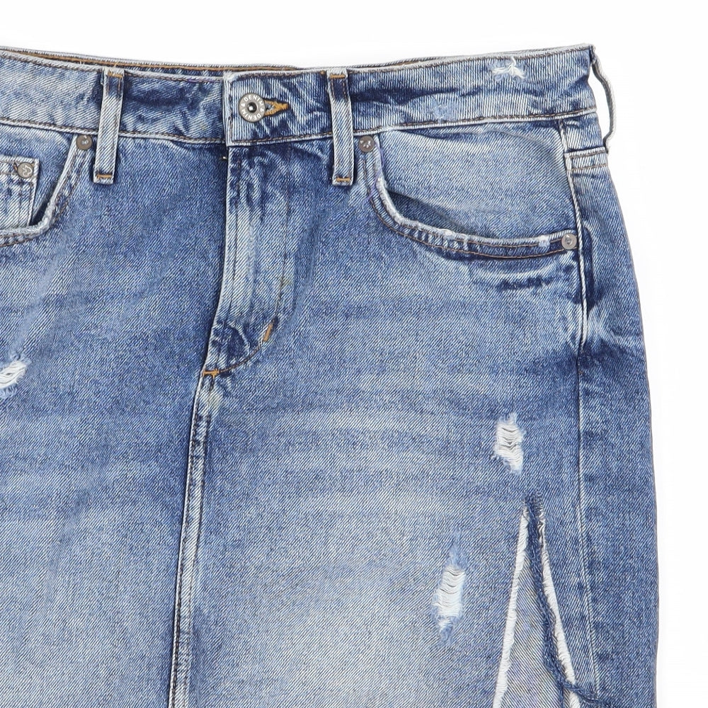 Preworn Womens Blue  Denim Straight & Pencil Set Size 40
