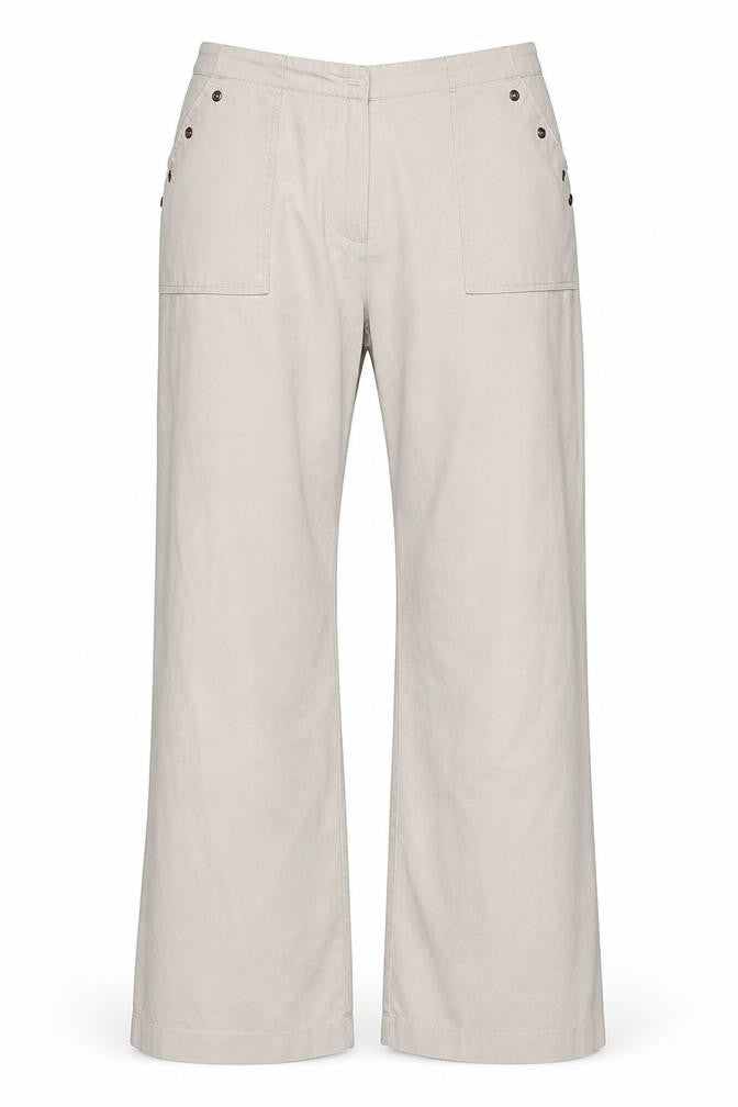 Front view of Klass women’s beige trousers, size UK 16, 28-inch leg