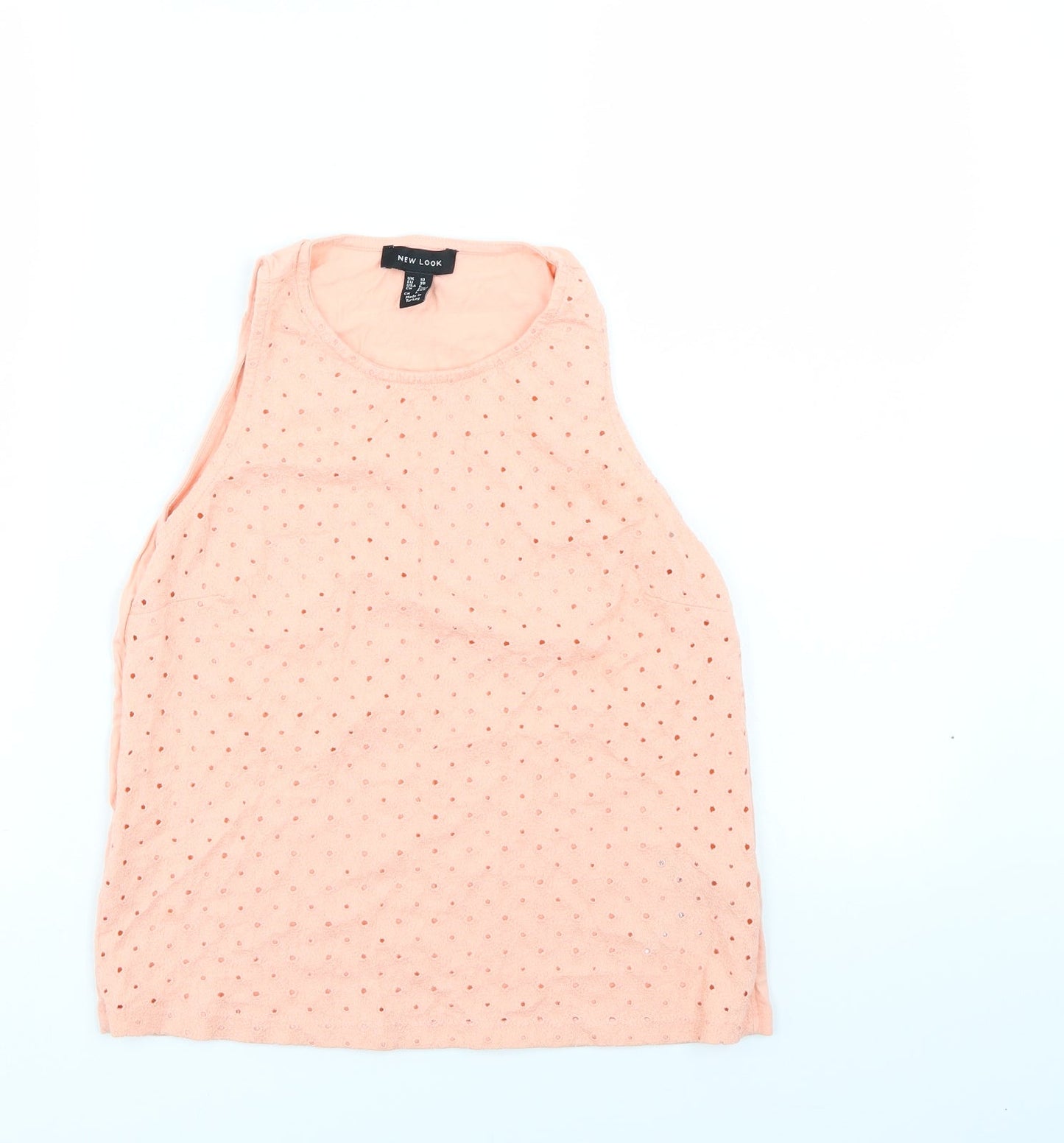 New Look Womens Orange Floral  Basic Tank Size 10