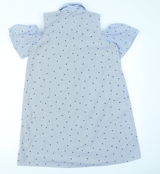 Atmosphere Womens Blue Striped  Shift  Size 8  - Cold shoulder