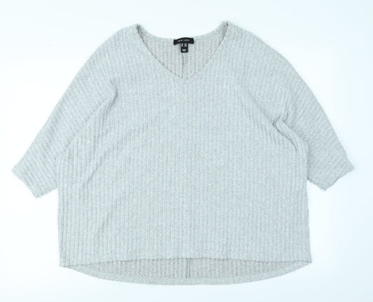 New Look Womens Grey   Pullover Jumper Size S  - oversized