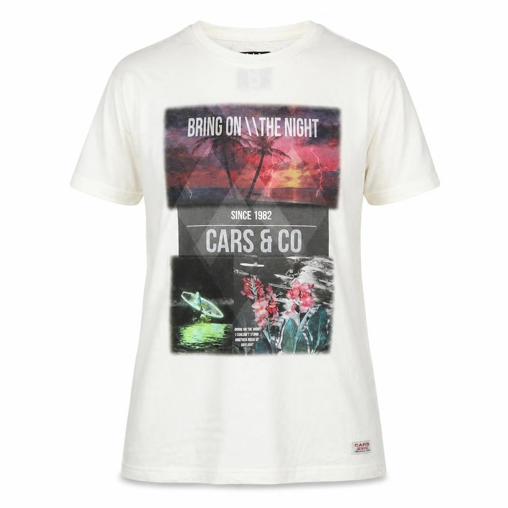 Front view of Cars Jeans women’s white basic t-shirt, size UK 14