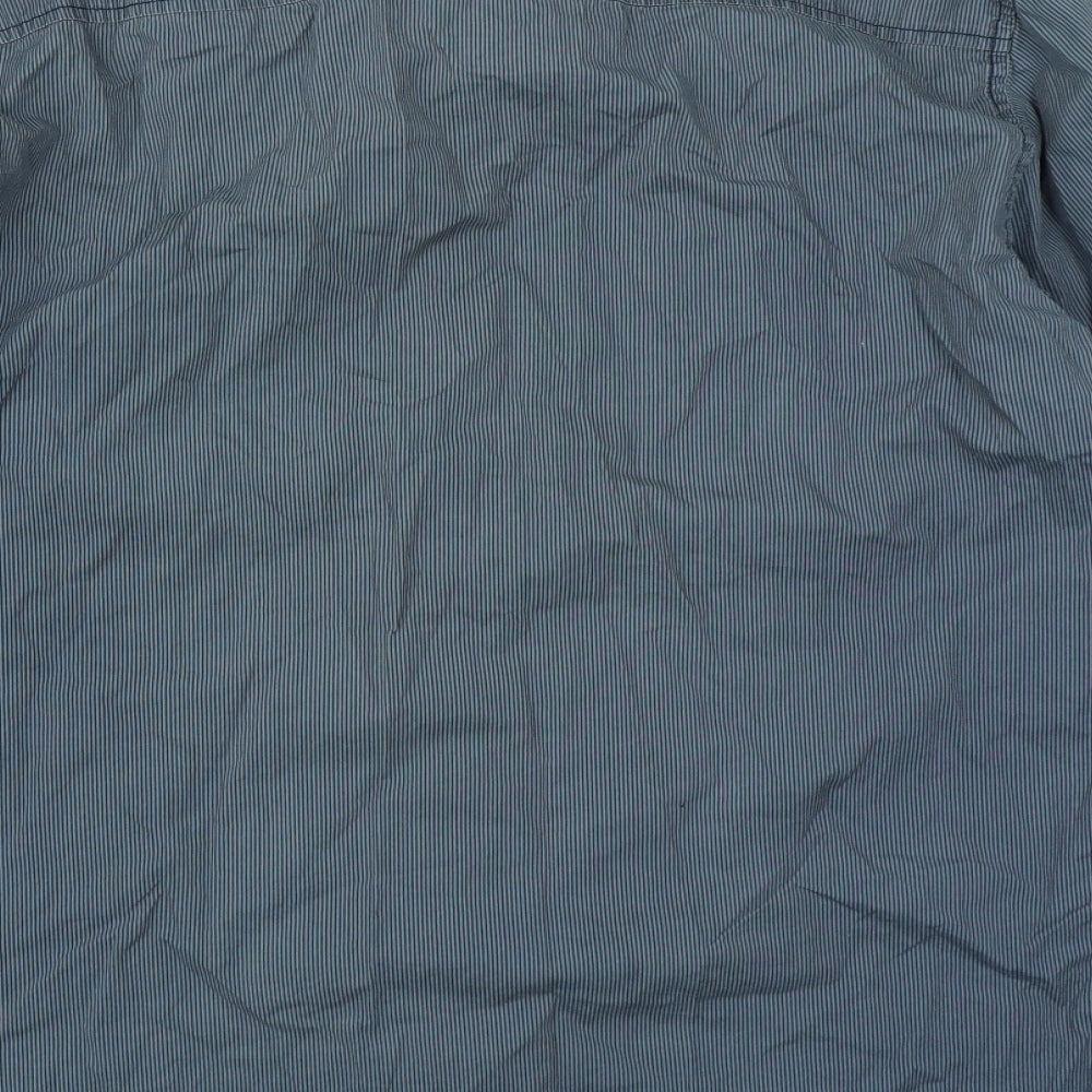 Denim Seventy3 Mens Blue Striped   Button-Up Size L