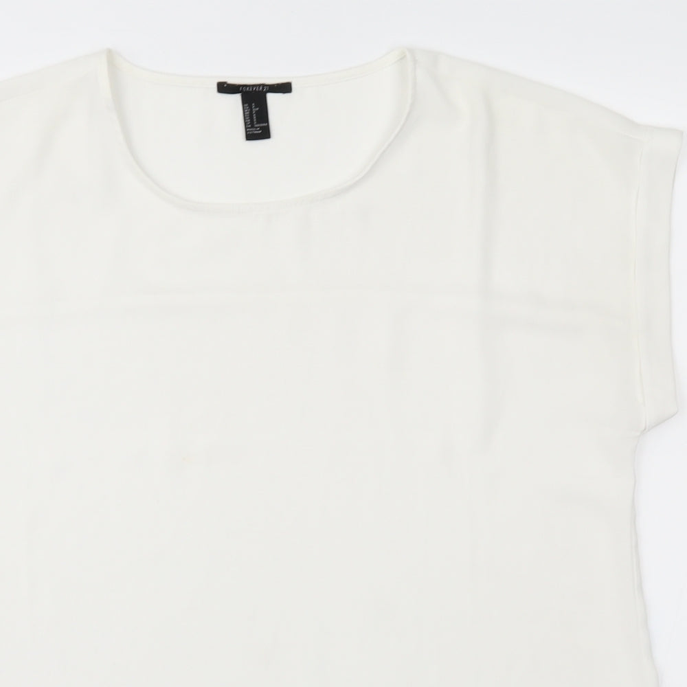 FOREVER 21 Womens White   Basic Blouse Size S