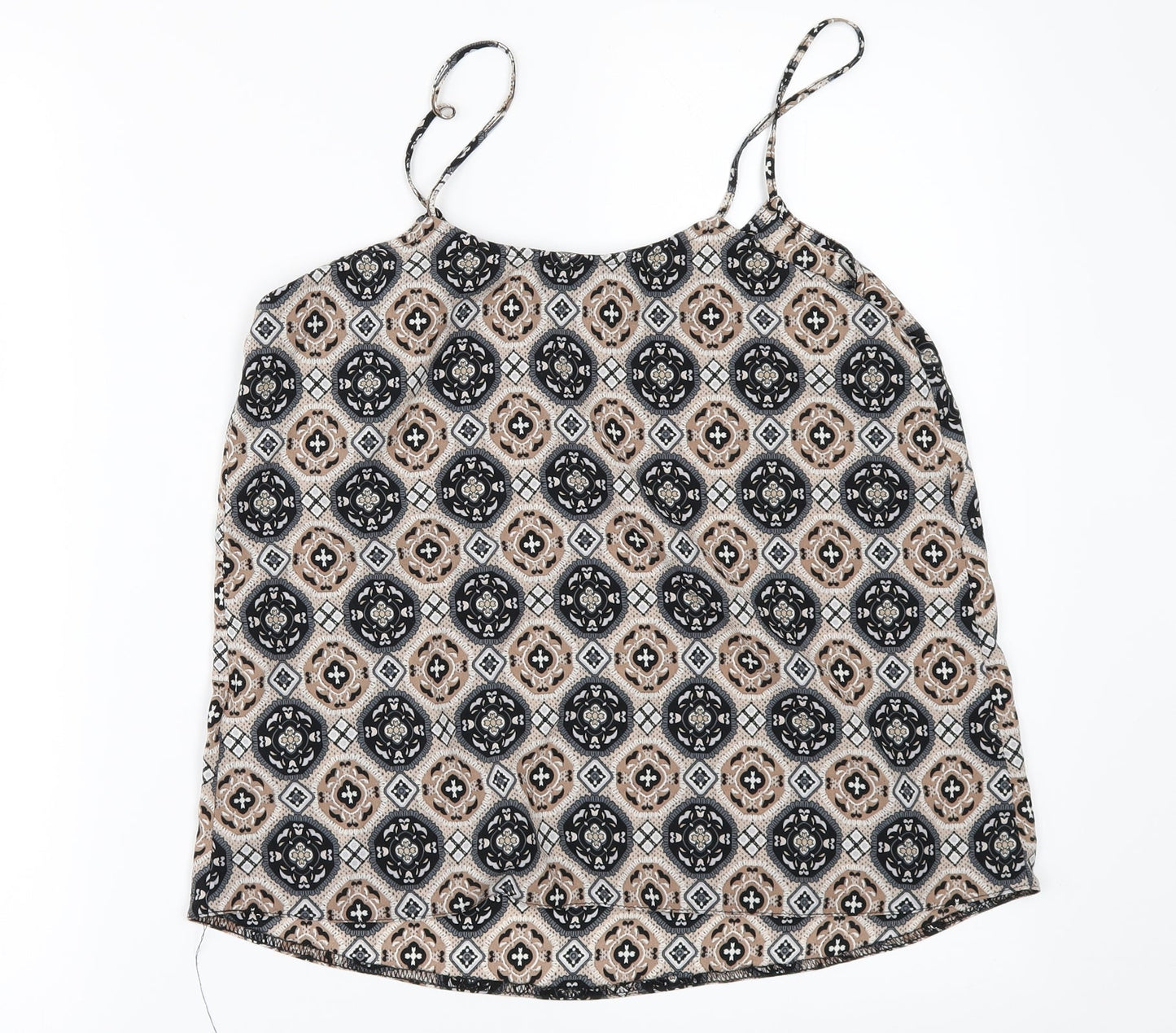 New Look Womens Beige Geometric  Camisole Blouse Size 8