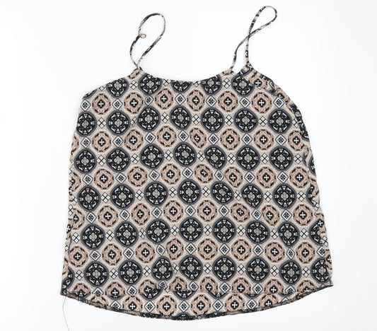 New Look Womens Beige Geometric  Camisole Blouse Size 8