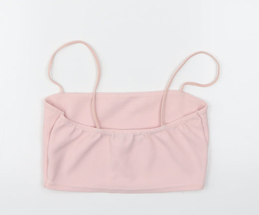 Boohoo Womens Pink   Cropped T-Shirt Size 8