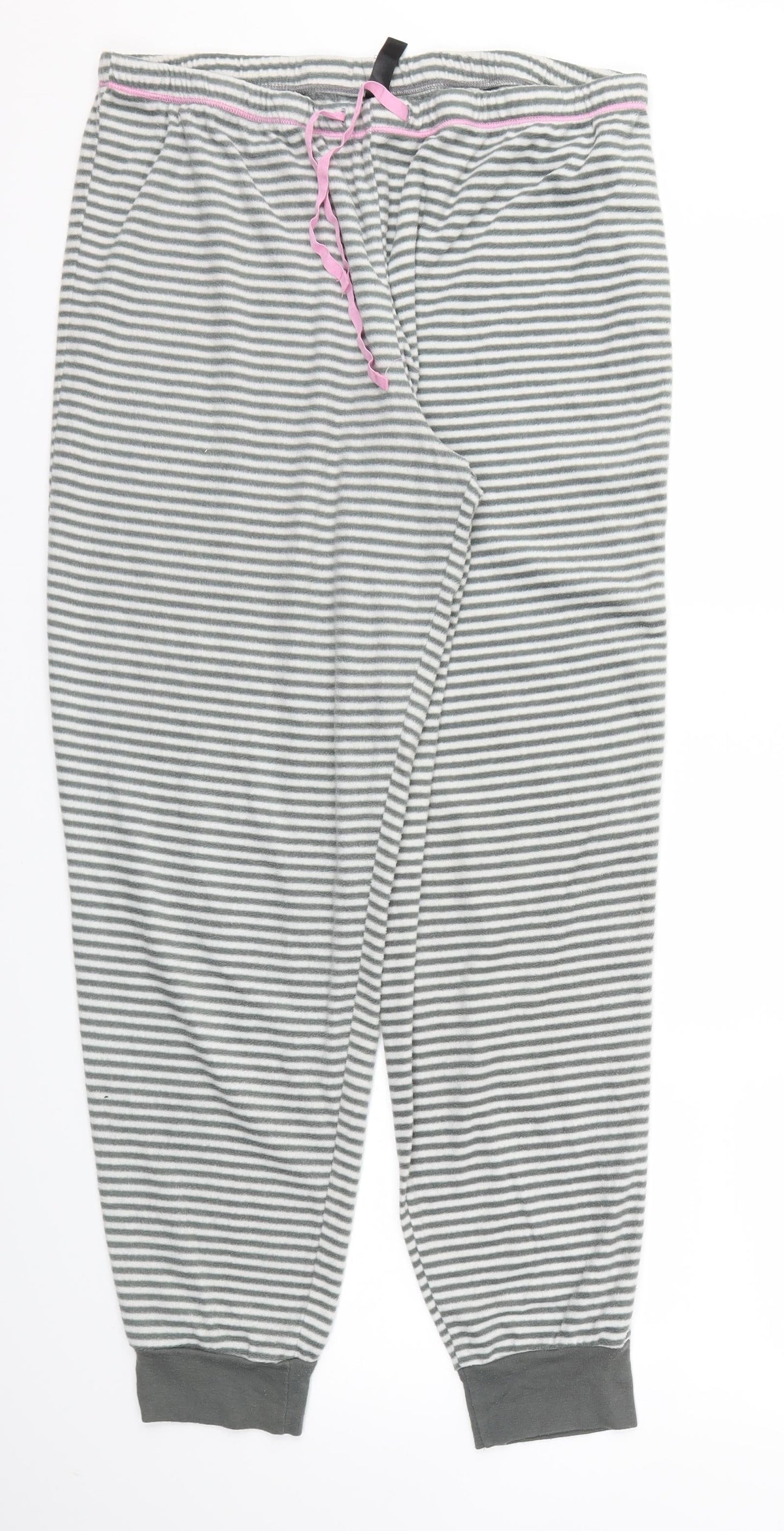 Preworn Womens Grey Striped  Trousers  Size 34 L28 in - Stretch waistband