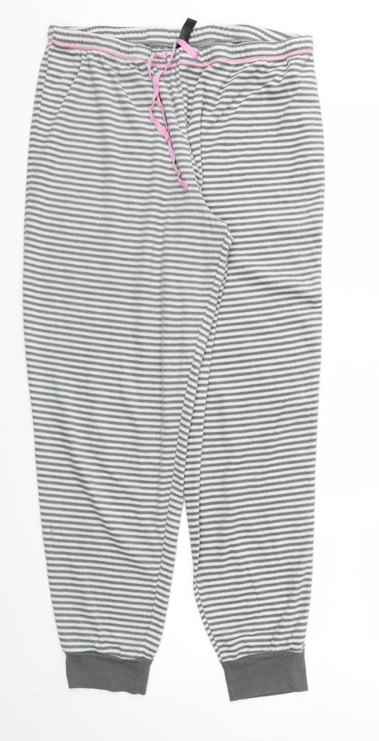 Preworn Womens Grey Striped  Trousers  Size 34 L28 in - Stretch waistband