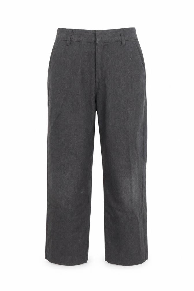 Front view of Matalan boys’ grey capri trousers, size 8, years