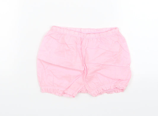 BHS Girls Pink   Cropped Trousers Size 9-12 Months