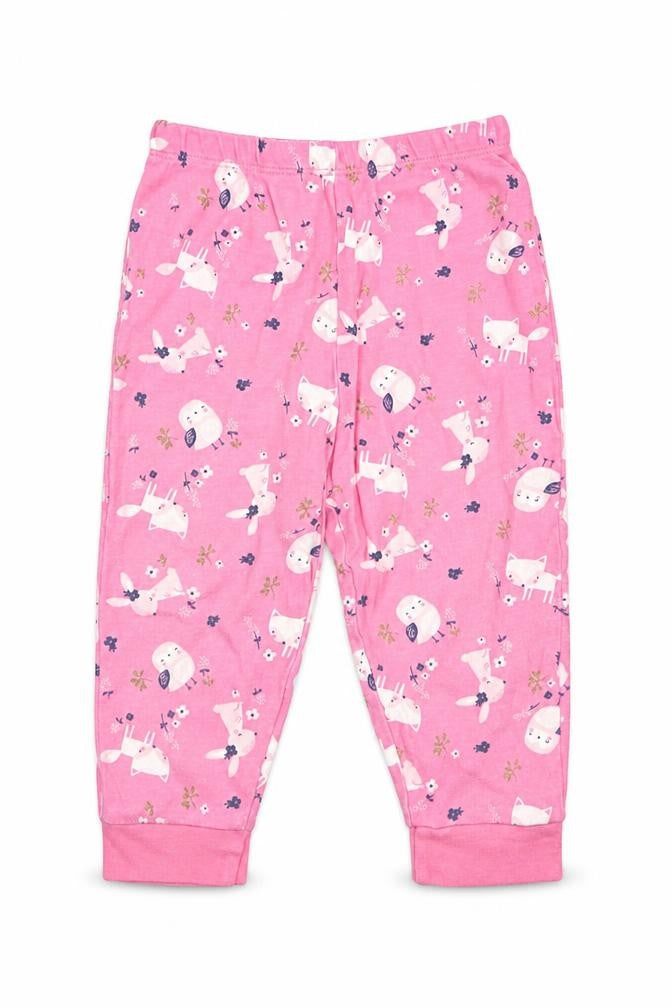 Front view of Primark girls’ pink geometric capri pyjama pants, size 12-18, months