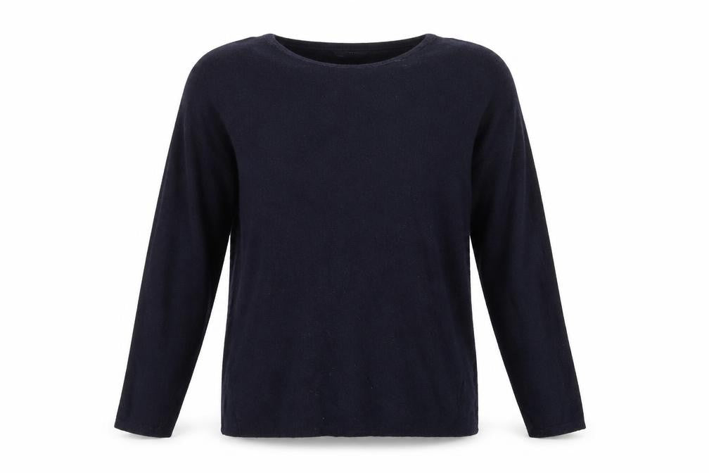 Front view of Dorothy Perkins women’s blue knit jumper, size UK 14