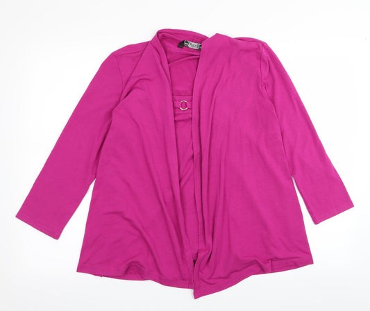 Joanna Hope Womens Pink   Basic T-Shirt Size 12  - cardigan/top