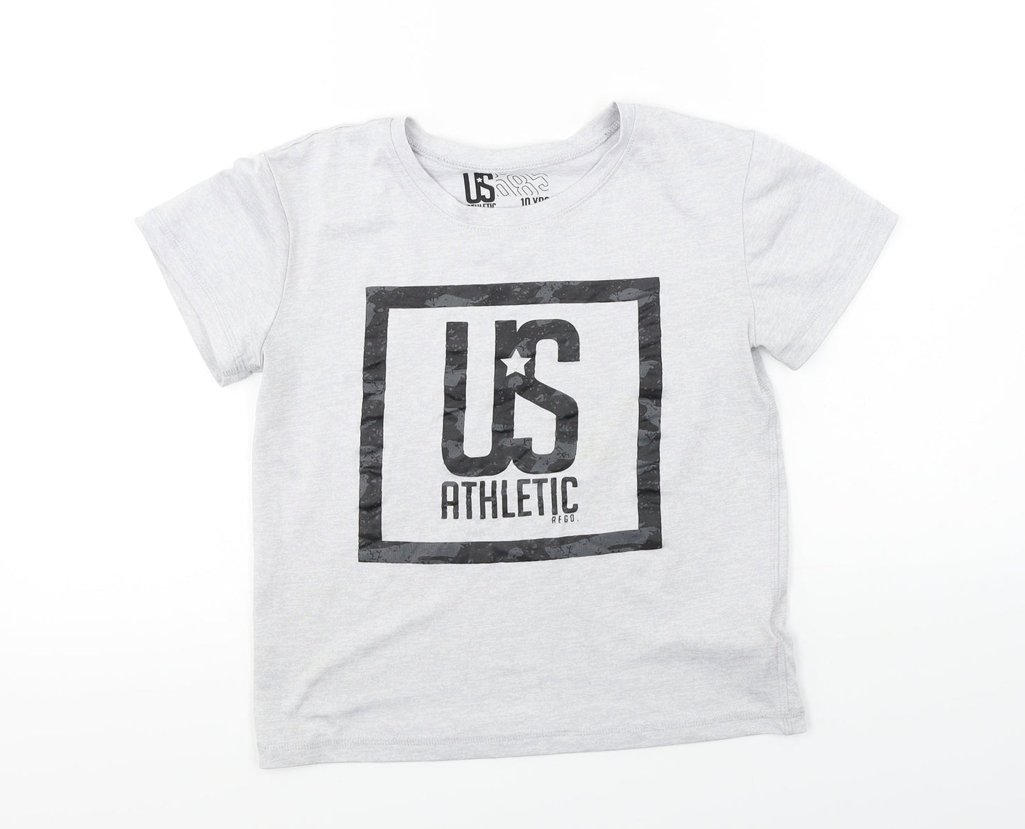 US Athletic  Boys Grey   Basic T-Shirt Size 10 Years