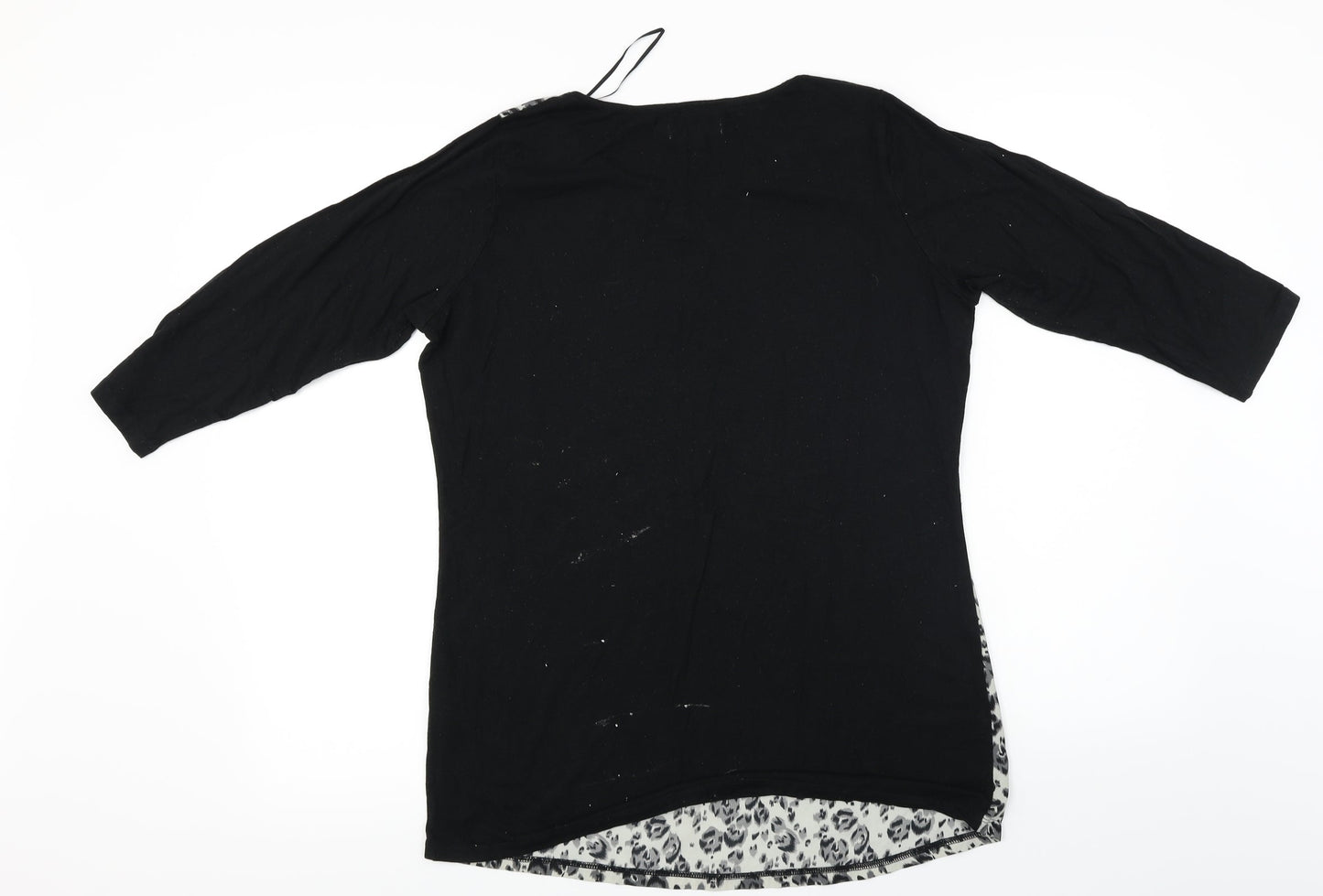 Papaya  Womens Black Animal Print  Basic Blouse Size 12