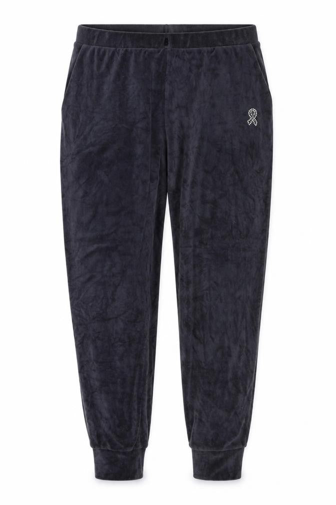 Front view of Preworn women’s grey jogger trousers, size UK 38, in, 28-inch leg