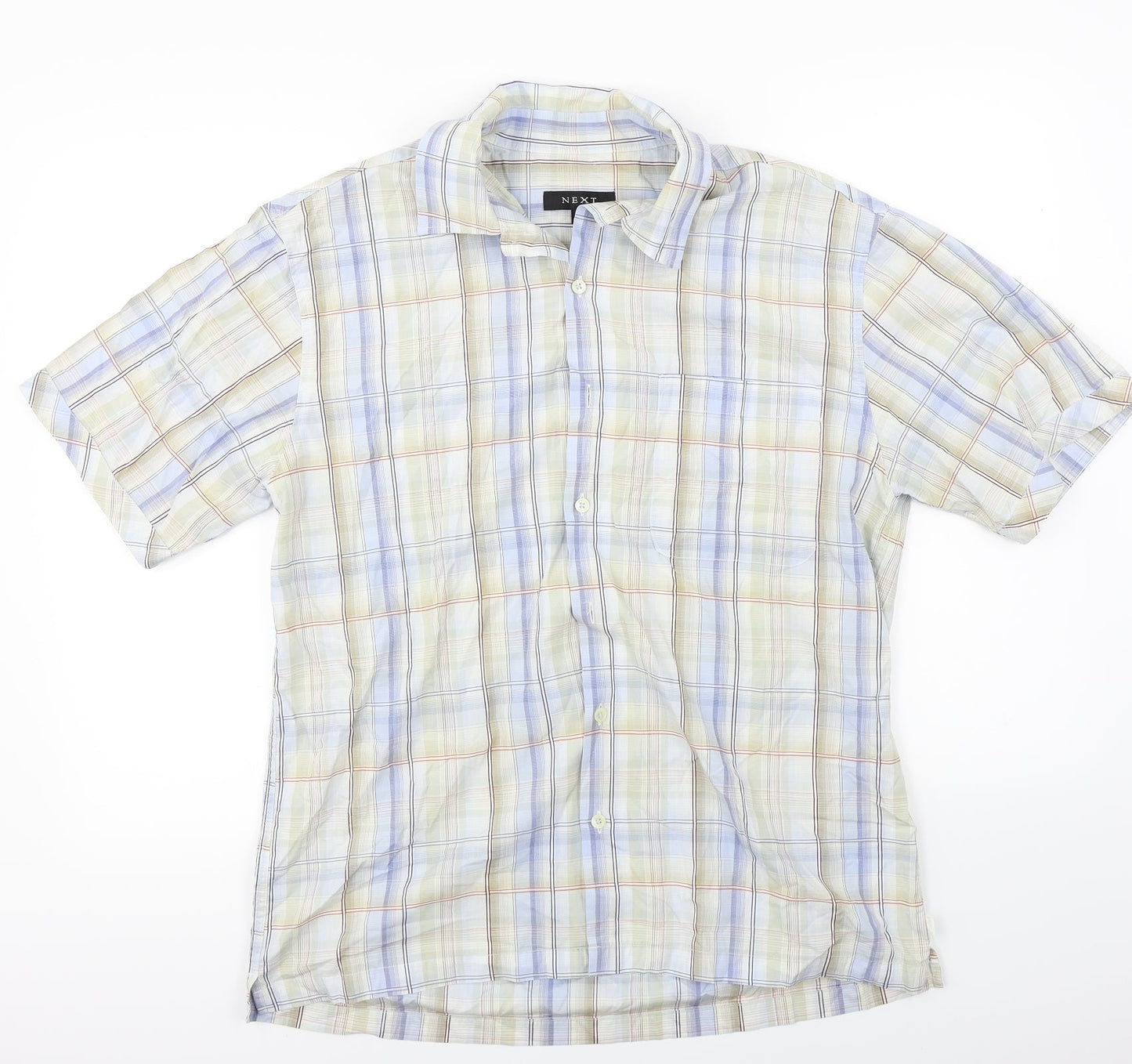 NEXT  Mens Grey Check   Button-Up Size L