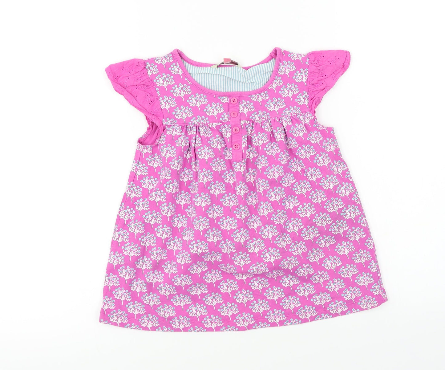 John Lewis  Girls Pink Floral  Basic Blouse Size 6 Years