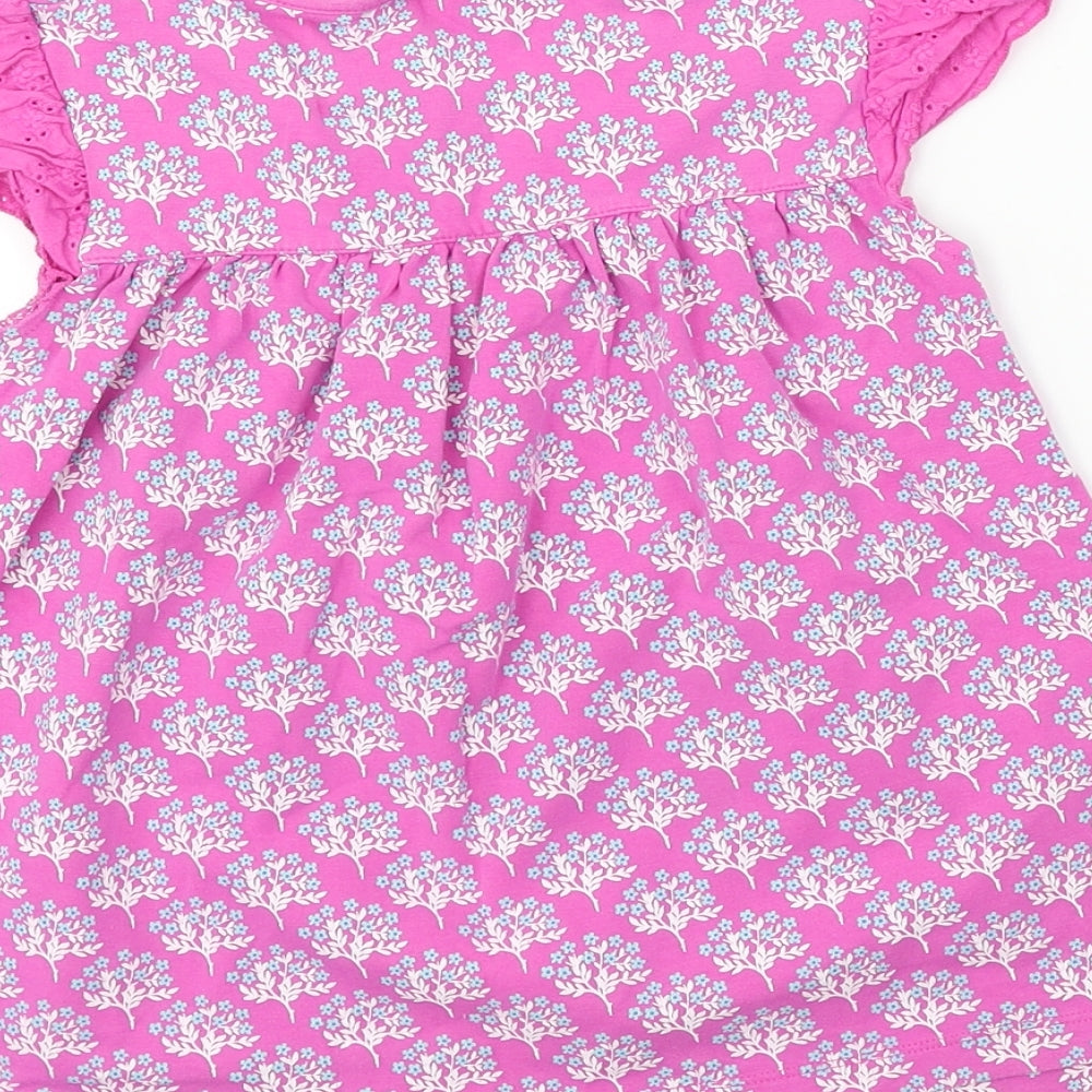 John Lewis  Girls Pink Floral  Basic Blouse Size 6 Years