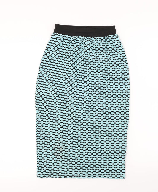 New Look  Womens Blue Polka Dot  Bandage Skirt Size 8