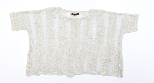 rosey burg Womens Beige Striped  Pullover Jumper Size S
