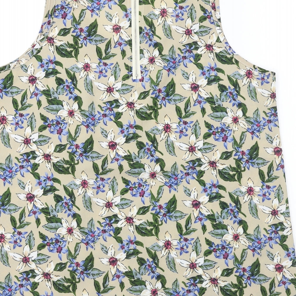 tenki  Womens Beige Floral  Basic Blouse Size L