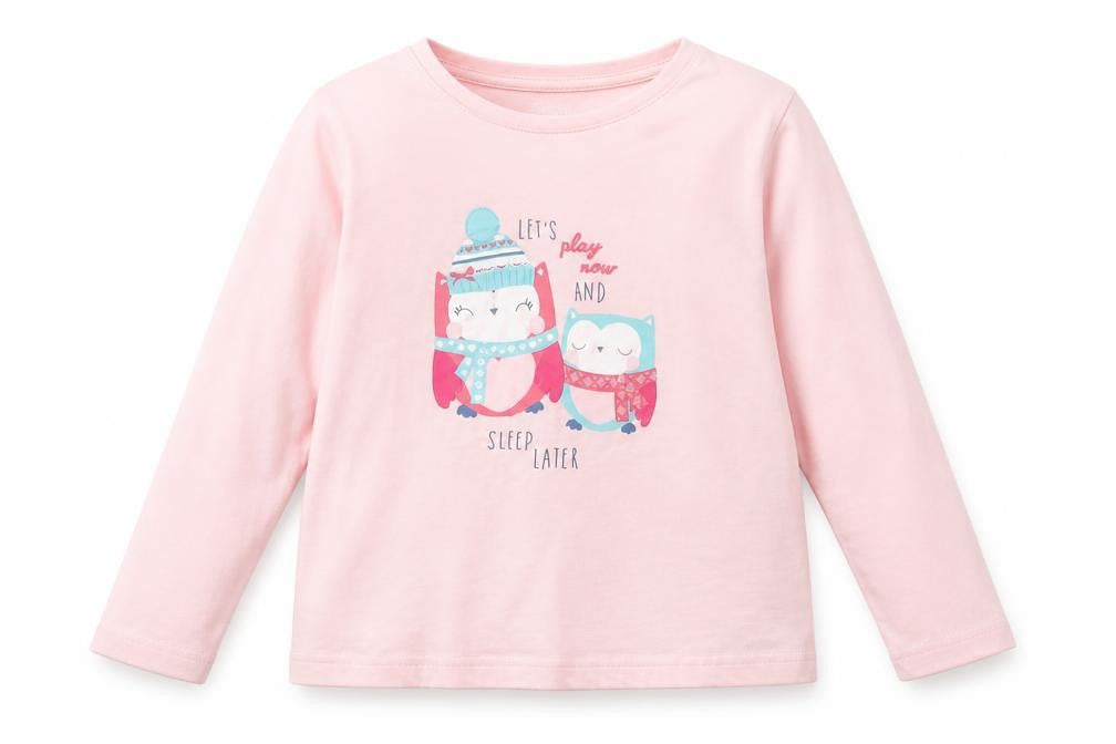Front view of Young Dimension girls’ pink basic t-shirt, size 6-7, years - animals