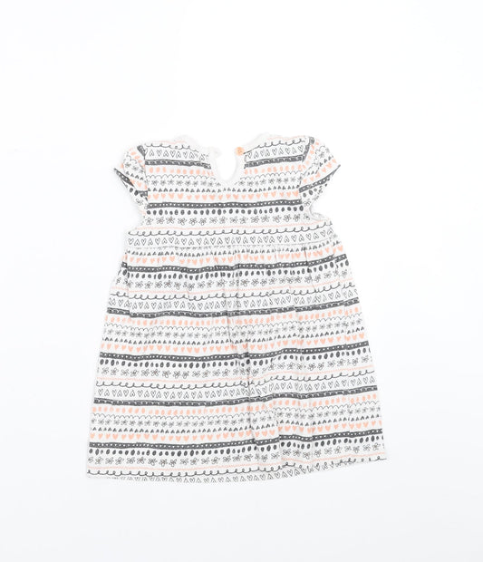 George Girls White Geometric  T-Shirt Dress  Size 12-18 Months