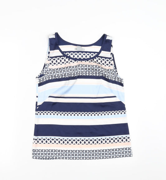 H&M Womens Blue Geometric  Basic Blouse Size 8