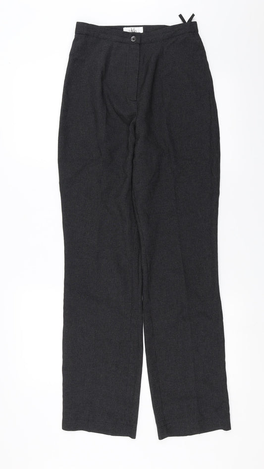 Tara Womens Grey Houndstooth  Trousers  Size 8 L30 in