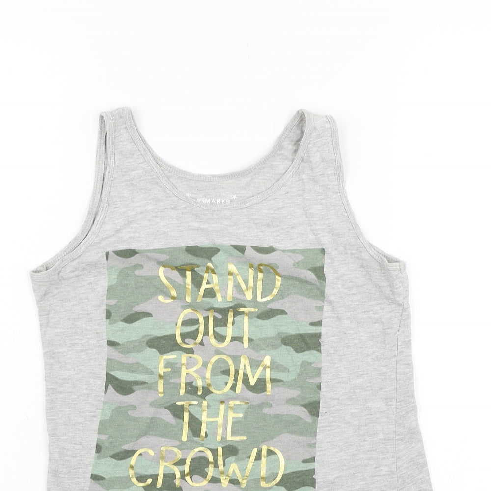 Primark Girls Grey   Basic Tank Size 12-13 Years