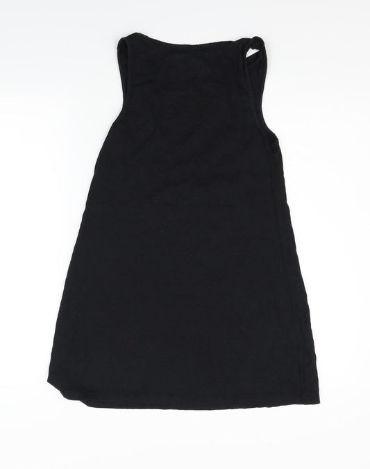 deniem & co Womens Black Floral  Fit & Flare  Size 8