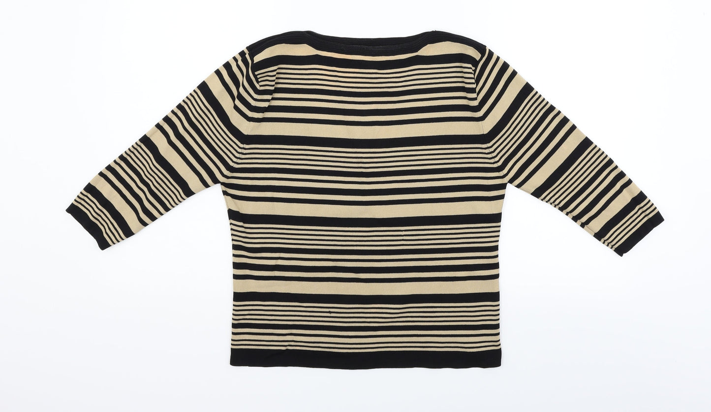 Bonmarché Womens Beige Striped  Pullover Jumper Size M