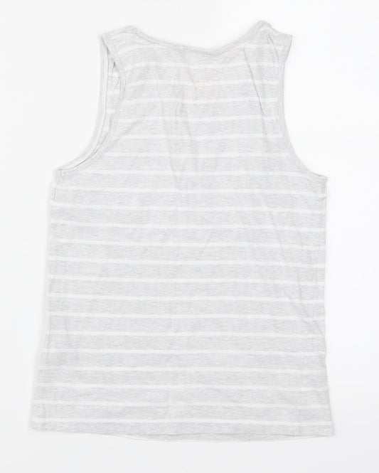 Marks and Spencer Girls Grey Striped  Top Pyjama Top Size 8-9 Years