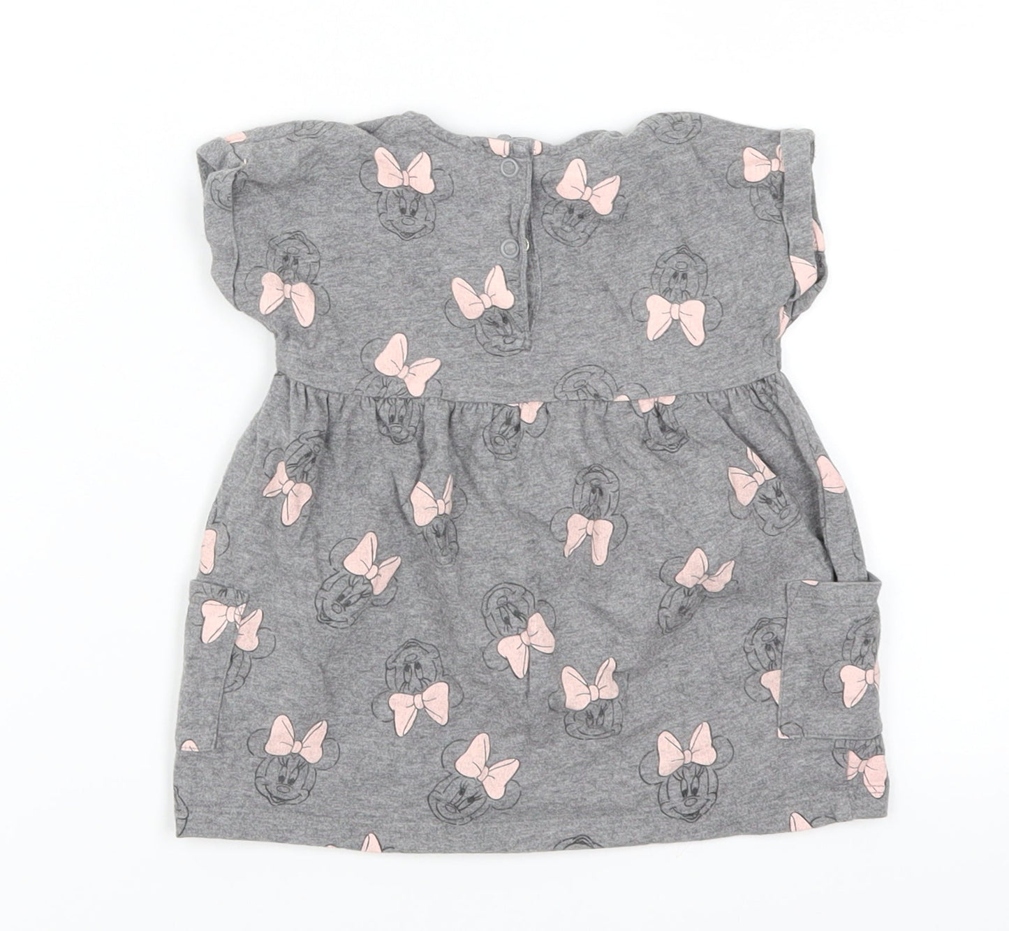 George Girls Grey Geometric  Skater Dress  Size 3-6 Months  - Minnie Mouse