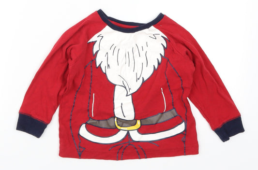 Matalan Boys Red   Basic T-Shirt Size 2-3 Years  - Santa Claus