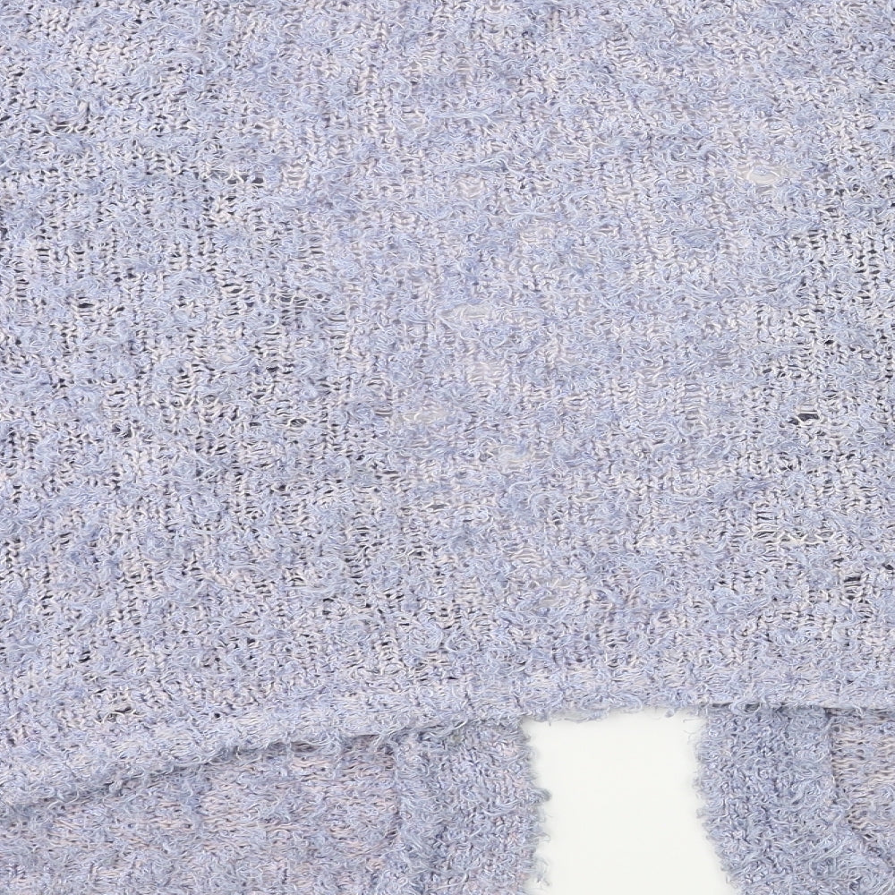 love knitwear Womens Blue  Knit Cape Jumper Size 14
