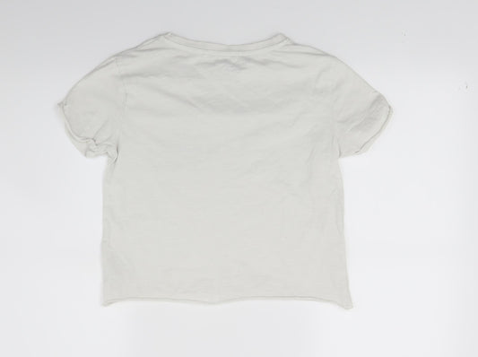 NEXT Girls White   Cropped T-Shirt Size 10 Years  - Unicorns