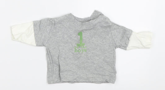 NEXT Boys Grey   Basic T-Shirt Size 0-3 Months